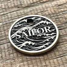 Load image into Gallery viewer, Ocean Waves Pet ID Tag