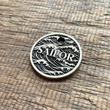 Load image into Gallery viewer, Ocean Waves Pet ID Tag