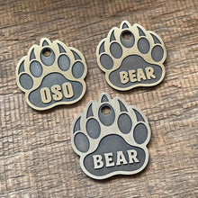 Load image into Gallery viewer, Bear Paw Print Pet ID Tag