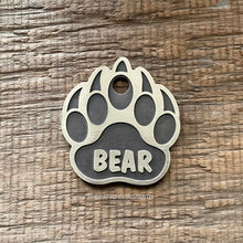 Load image into Gallery viewer, Bear Paw Print Pet ID Tag
