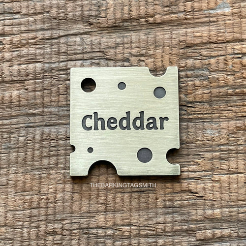 Cheddar Cheese Slice Pet Tag