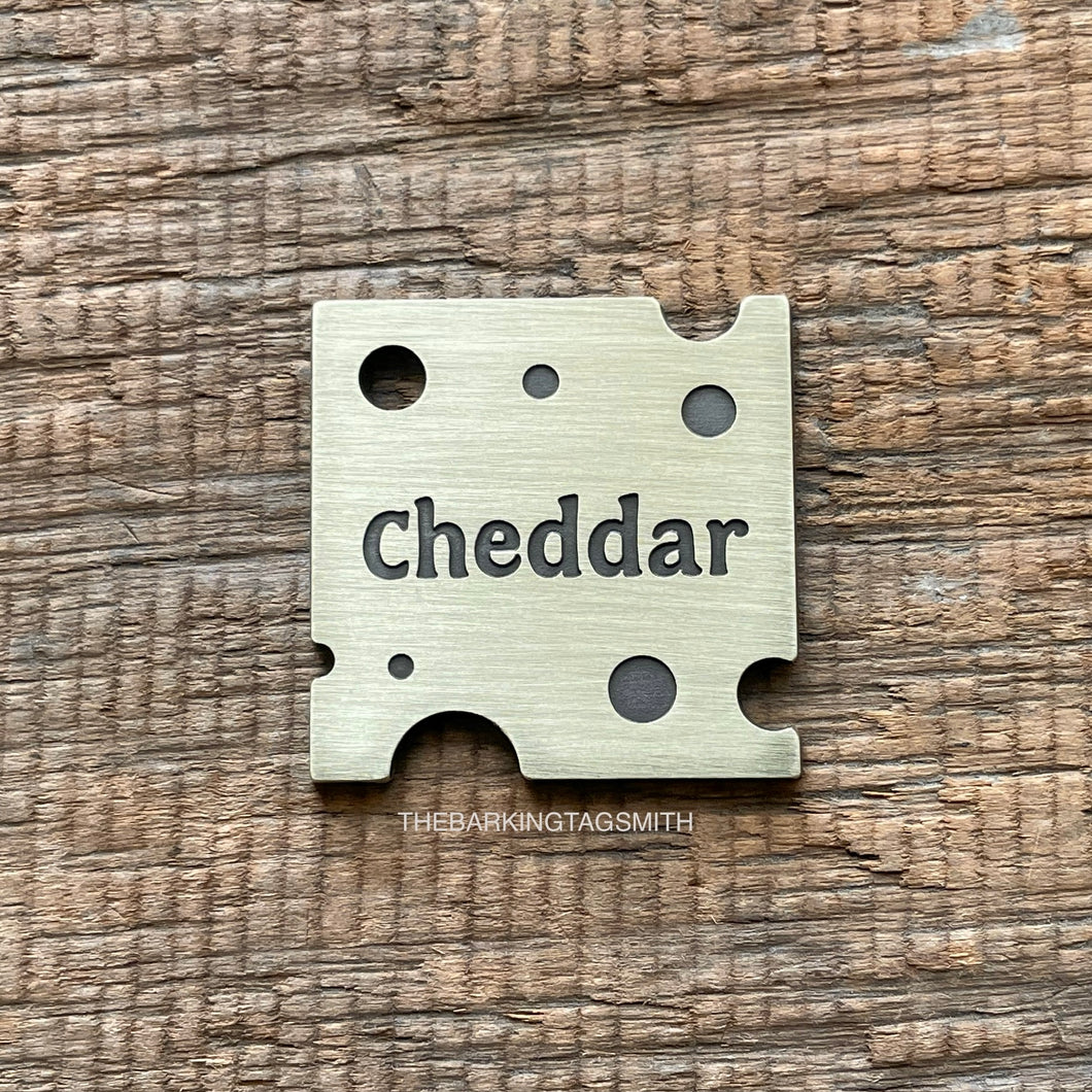 Cheddar Cheese Slice Pet Tag