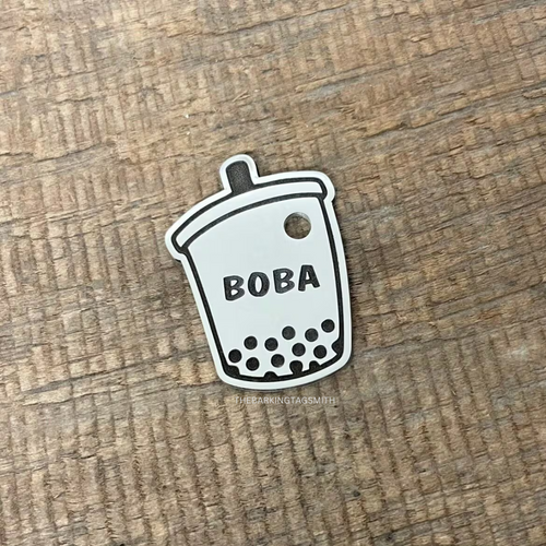 Boba Tea Shaped Pet ID Tag