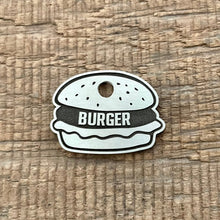 Load image into Gallery viewer, Burger shaped pet ID tag | Custom Pet Tag | The Barking Tagsmith New Zealand