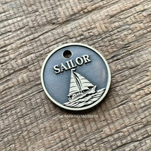 Load image into Gallery viewer, Sailboat Ocean Pet ID Tag