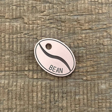 Load image into Gallery viewer, coffee bean shaped pet tag | Custom Pet Tag | The Barking Tagsmith New Zealand