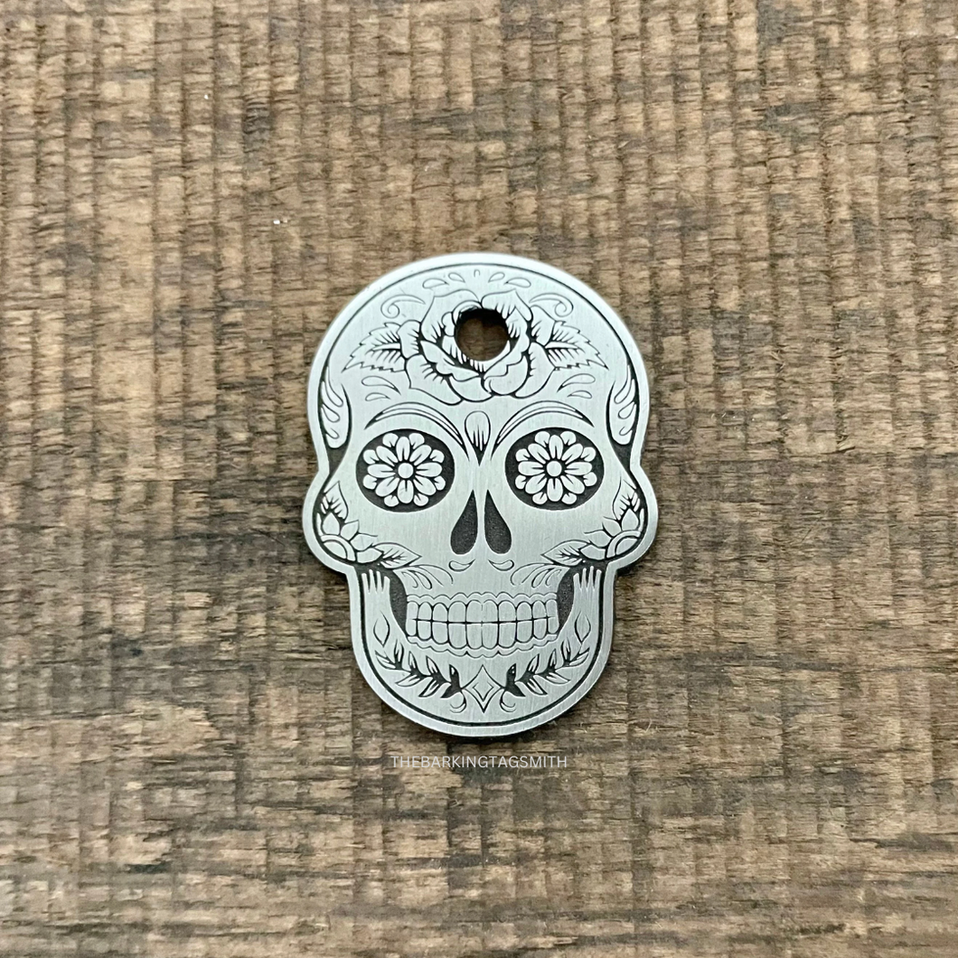 Sugar Skull Pet Tag