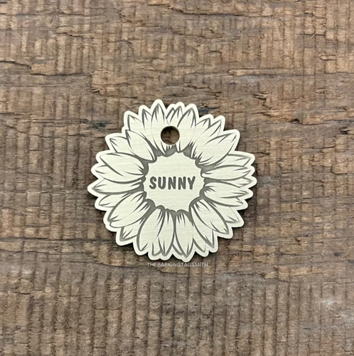 Sunflower shape pet tag