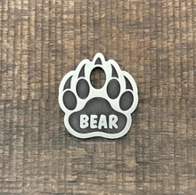 Load image into Gallery viewer, Bear Paw Print shaped Pet ID Tag