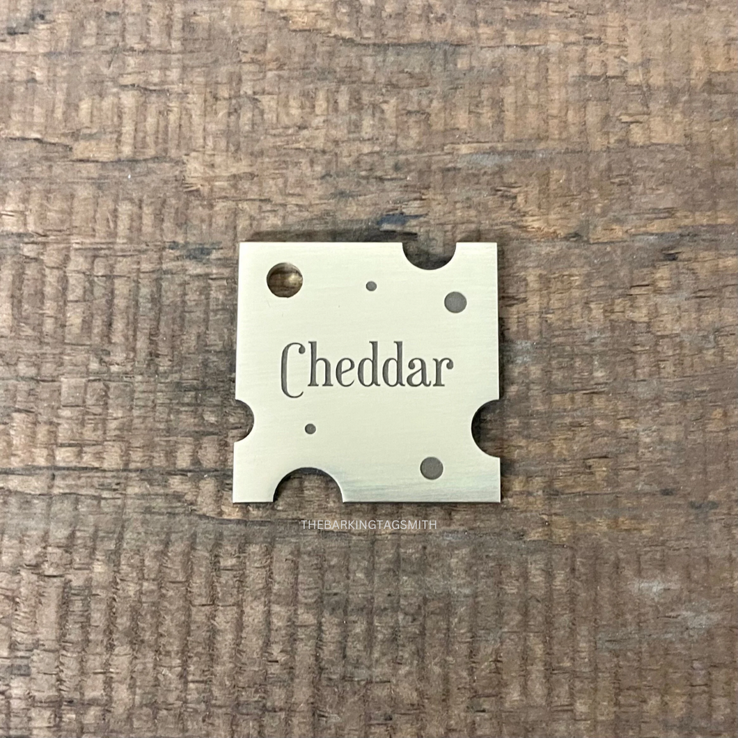 Cheddar Cheese Slice Pet Tag