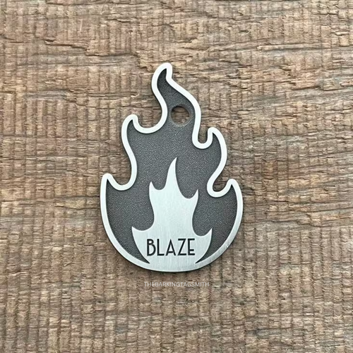 Fire Flame Shape Pet Tag