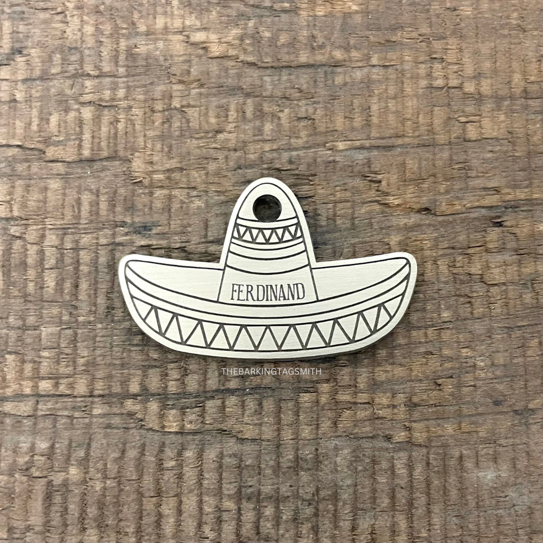 Sombrero hat shape pet tag