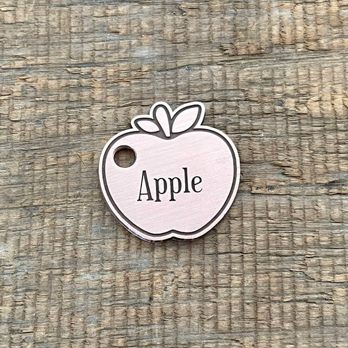 pet tag shaped as an apple