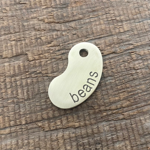 Bean shaped pet ID tag
