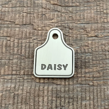 Load image into Gallery viewer, Pet Tag shaped like cattle tag