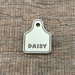 Pet Tag shaped like cattle tag