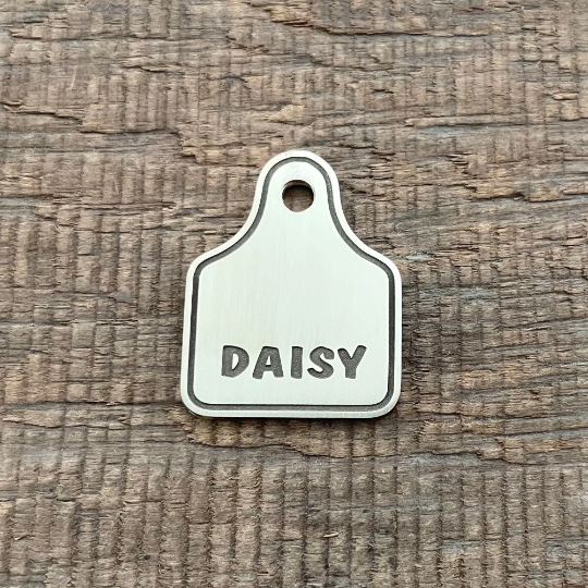 Pet Tag shaped like cattle tag