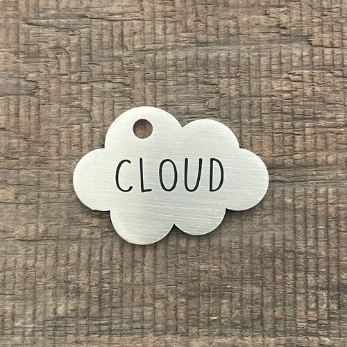 pet tag shaped as a cloud