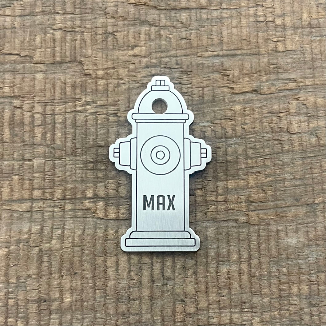 Pet tag shaped as Fire Hydrant