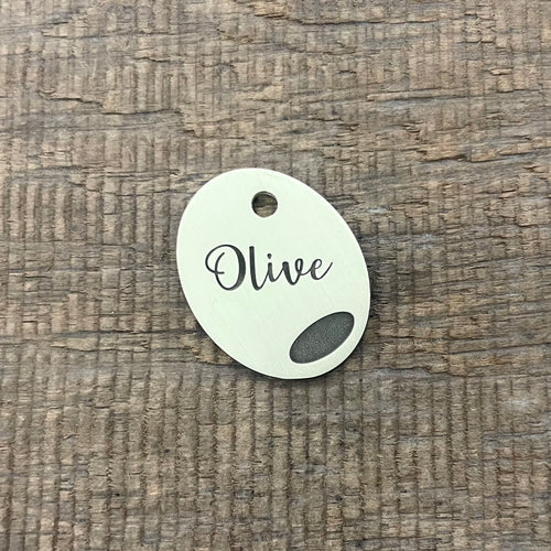 Pet Tag shaped like an olive