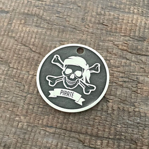 The 'Pirate Coin' Dark Pet Tag