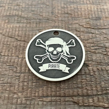 Load image into Gallery viewer, The &#39;Pirate Coin&#39; Dark Pet Tag