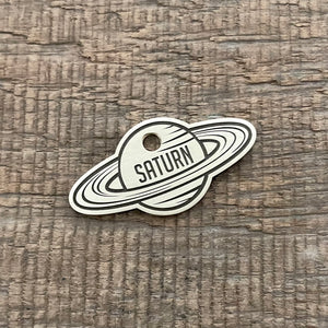 Planet Saturn shaped pet tag