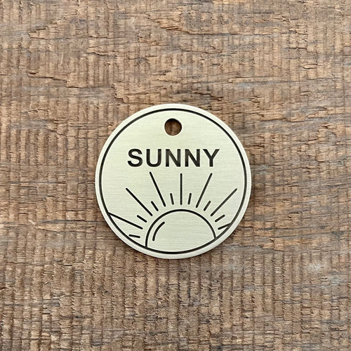 pet tag with sun design