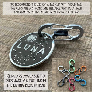 Collar clips for pet tags