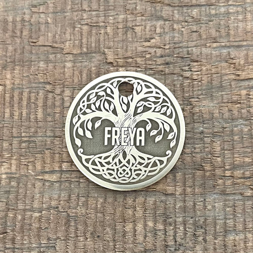 Tree of Life Dark pet tag