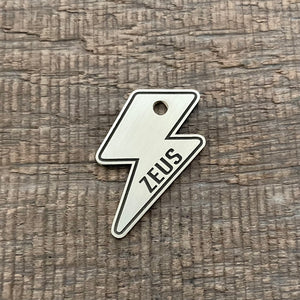 lightning bolt shaped pet tag