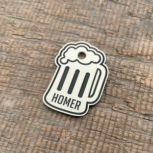 The 'Beer' Pint Shaped Pet Tag