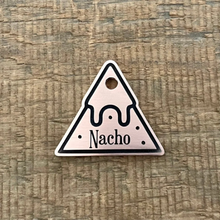 Load image into Gallery viewer, pet tag shaped as a nacho chip