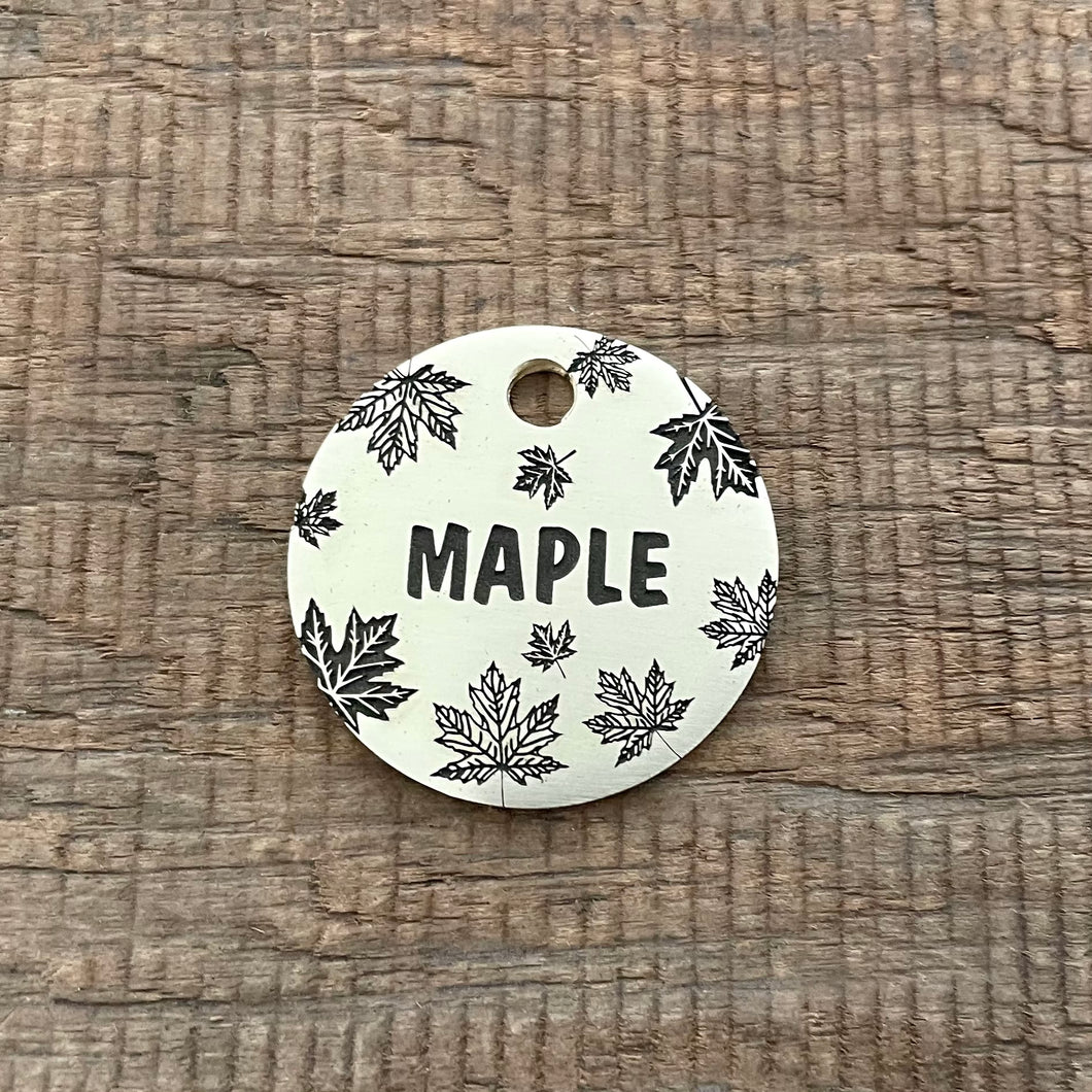 Maple Leaf Design Pet Tag