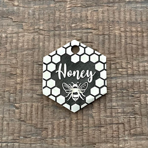 Honey Bee designed pet tag