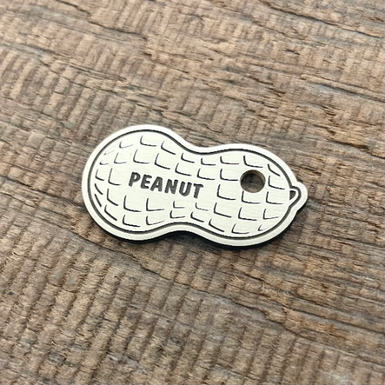 Peanut shaped sale dog tag