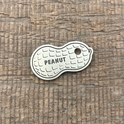 Peanut shaped pet tag