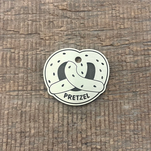 Pretzel shaped pet tags